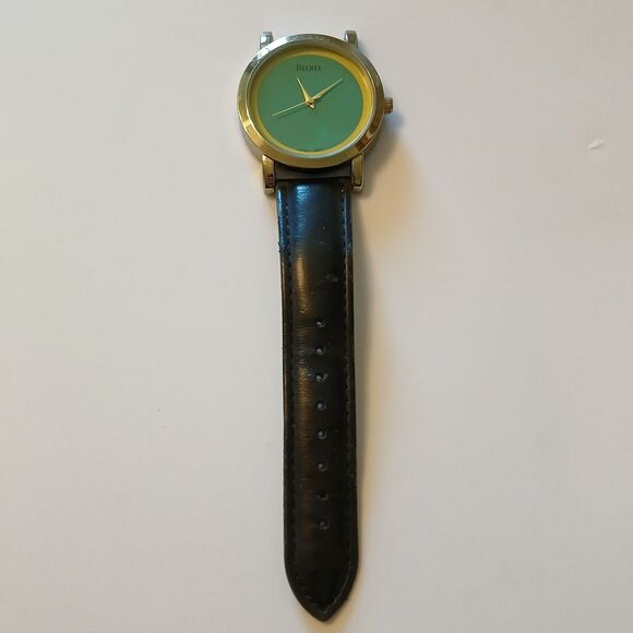 Decree Women's Green Yellow Round Gold Tone Dial Casual Watch Japan Movt - Picture 1 of 15